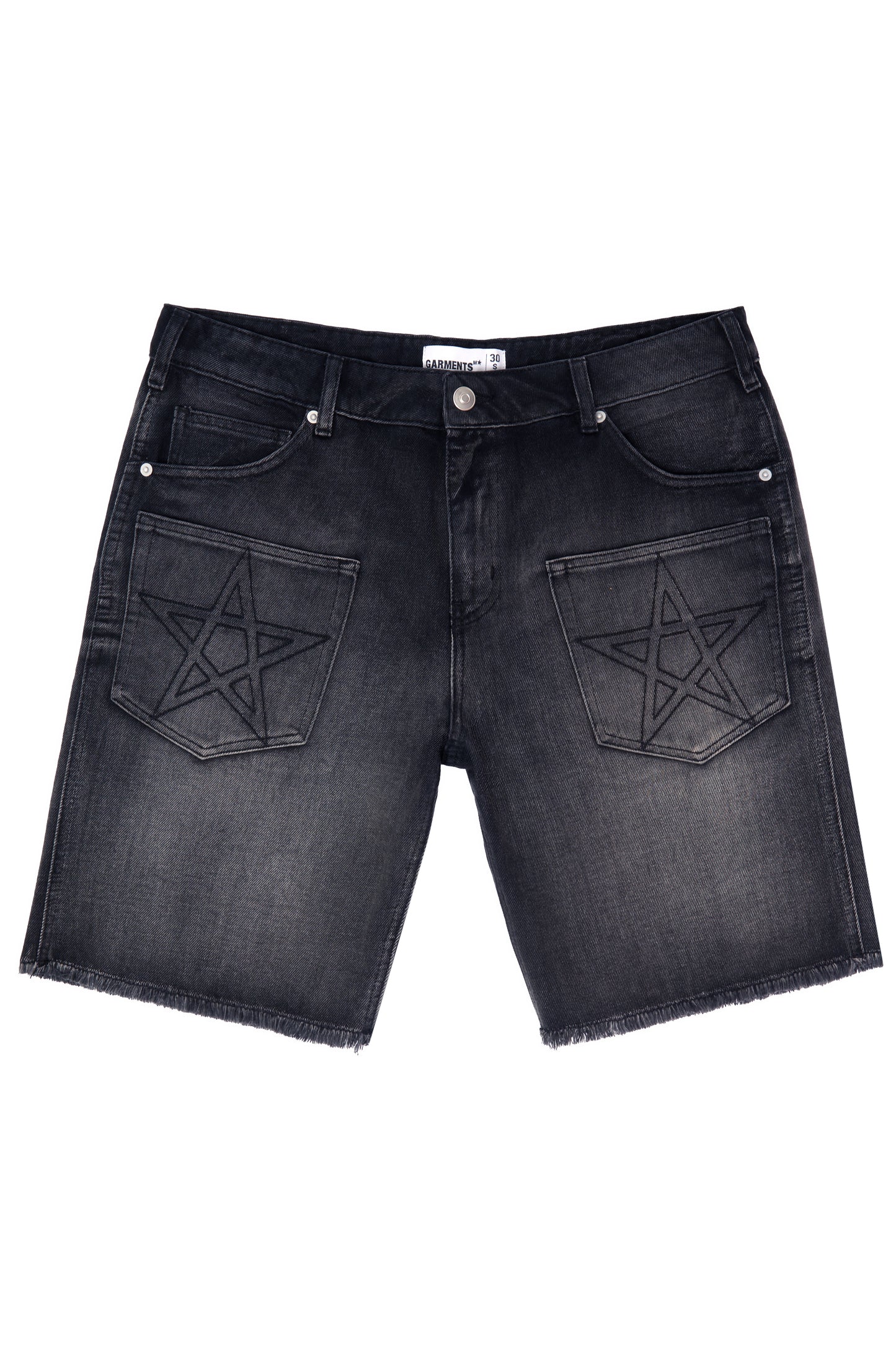 M STAR DENIM SHORTS (BLACK)